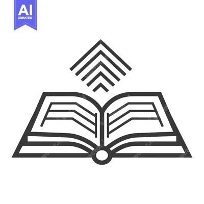 Aset premium populer: Open book with geometric shape above it