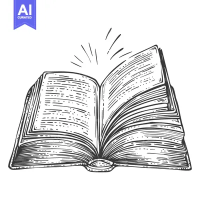 Aset desain premium: Open Book with Light Emitting from the Pages
