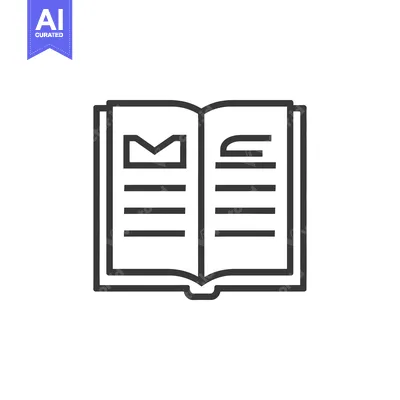 Open Book with Lines and Shapes on Pages