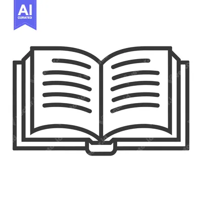 Aset desain premium: Open Book with Lines and Spine