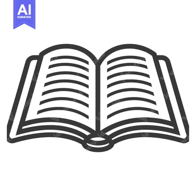 Open Book with Multiple Horizontal Lines and a Spine