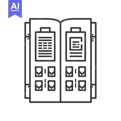 Aset premium populer: Open Book with Pages Containing Text and Checkboxes