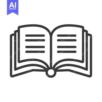 Open Book with Simple Line Art Design