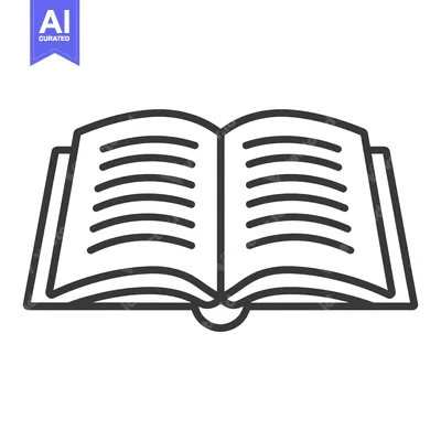 Aset desain premium: Open Book with Visible Pages and Spine