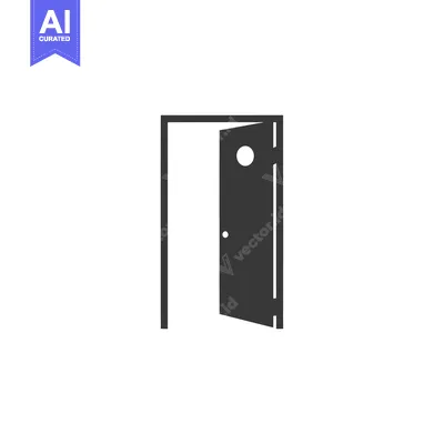 Aset desain premium: Open door with a peephole and a handle