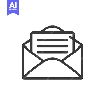 Aset desain premium: Open Envelope with a Folded Letter Inside