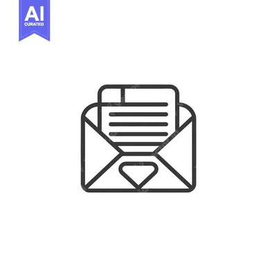 Aset desain premium: Open Envelope with a Letter and a Heart