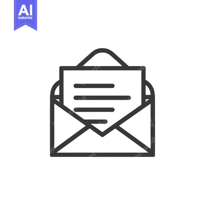 Aset desain premium: Open envelope with a letter inside