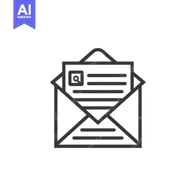 Aset desain premium: Open Envelope with a Magnifying Glass and Text Inside
