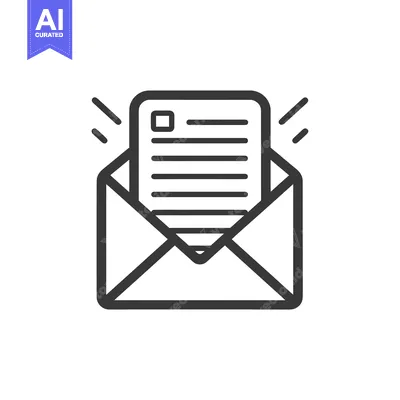 Aset desain premium: Open Envelope with Letter and Lines Radiating Outward