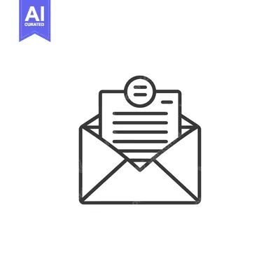 Aset desain premium: Open Envelope with Letter and Notification Icon