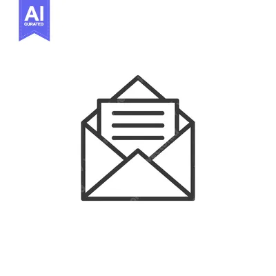 Popular premium asset: Open Envelope with Letter Inside, Black and White Line Art