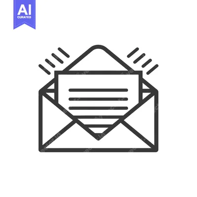 Aset desain premium: Open Envelope with Message and Shining Light Rays