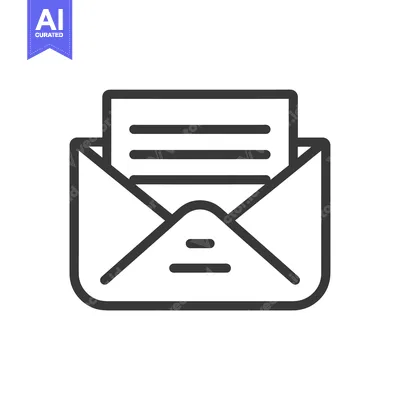 Aset desain premium: Open Envelope with Message Lines
