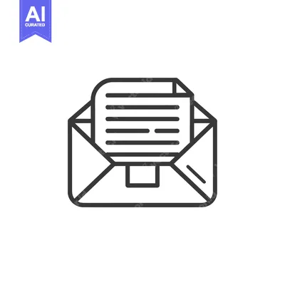 Aset desain premium: Open Envelope with Text Document Inside