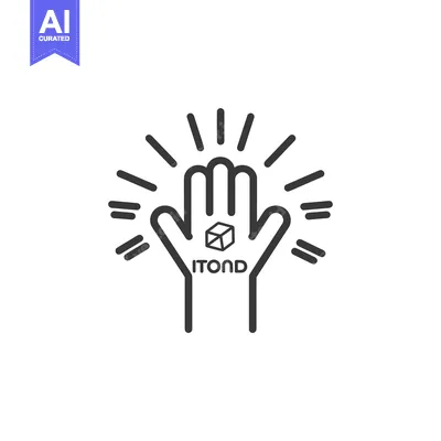 Open Hand with 3D Cube and Text "ITOND"