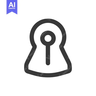 Aset premium populer: Minimalist Keyhole Icon: Modern, Bold Outline on White Background