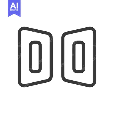 Aset desain premium: Symmetrical Abstract: Two Rounded Rectangles in Dark Gray Outline
