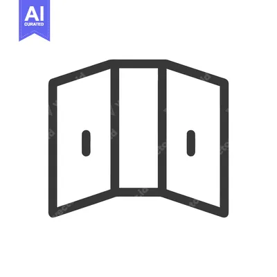 Popular premium asset: Minimalist Icon of a Tri-Fold Brochure, Dark Gray Outline on White Bac