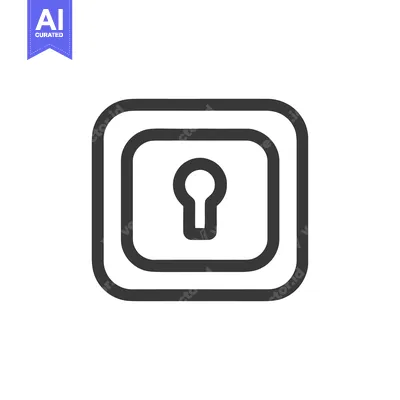 Aset premium populer: Minimalist Keyhole Icon: Rounded Square Frame, Security Symbol