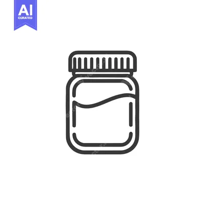 Aset premium populer: Simple Jar Outline: Minimalist Design with Liquid Content Inside