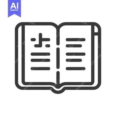 Aset premium populer: An opened book illustration with text and line art details