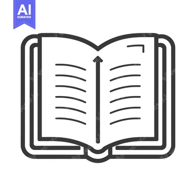 Open book icon with arrow depicting reading and learning