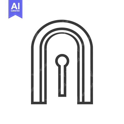 Premium design asset: A stylized graphical representation of a lock and key symbol