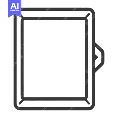 Aset premium populer: Simple rectangular frame with a small rectangular handle design