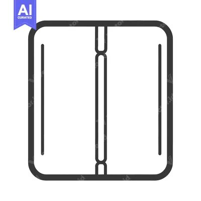 A simple stylized graphic illustrating a central zipper outline