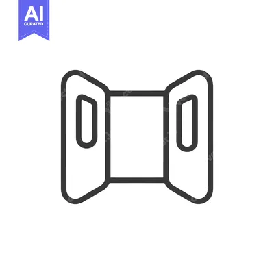 Aset desain premium: Minimalist Icon of Open Doors, Simple Line Art on White Background