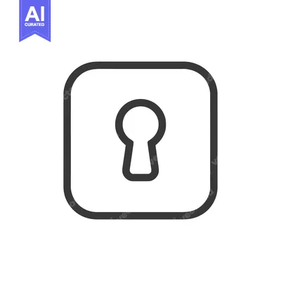 Premium design asset: Keyhole Icon in Rounded Square, Security Symbol, Minimalist Design