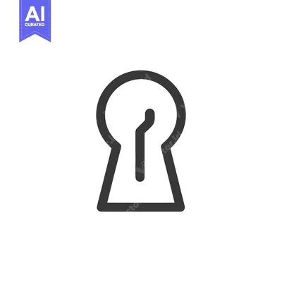 Aset desain premium: Minimalist Keyhole Icon: Security, Access, and Mystery Symbolism