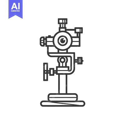 Aset desain premium: A drawing of a medical instrument for eye examination