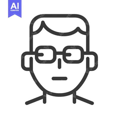 Aset premium populer: Simple stylized illustration depicting a person wearing square framed