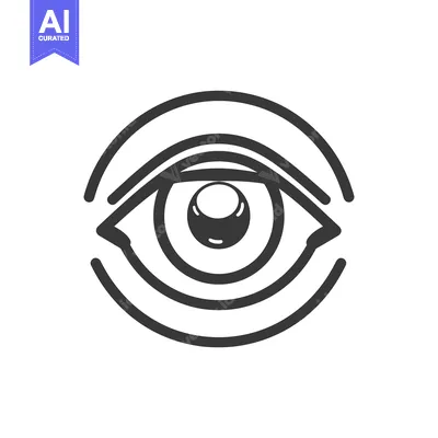 Aset desain premium: A simple outlined illustration of a human eye and its surroundings