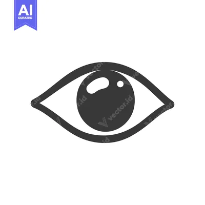 Aset desain premium: A simple stylized graphic representation of a human eye