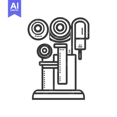 Aset desain premium: A simple illustration of an antique film projector machine