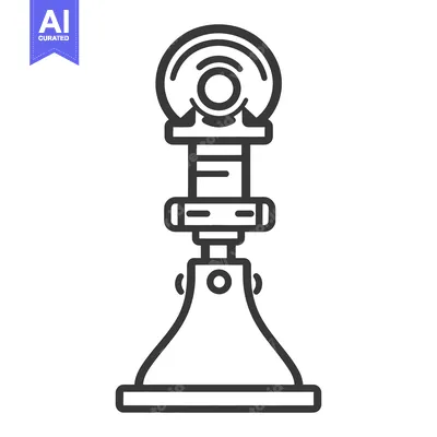 Aset desain premium: An illustration of an adjustable support stand with a rounded top