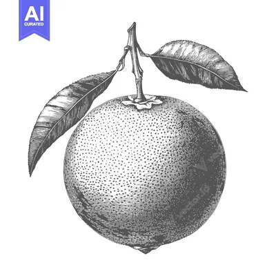 Popular premium asset: A detailed monochrome botanical illustration depicts a ripe fruit with