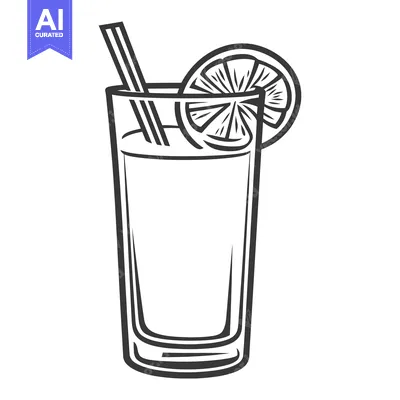 Popular premium asset: A tall glass of beverage with a citrus fruit garnish and straw