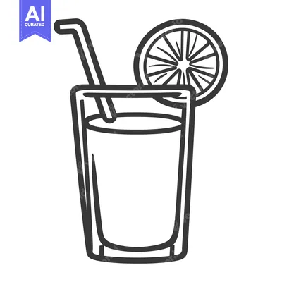 Simple illustration of a glass filled with a refreshing drink