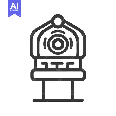 Aset desain premium: A stylized security camera depicted in a simple vector illustration