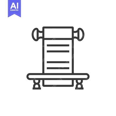 Aset premium populer: A simplified black line drawing of a document scroll