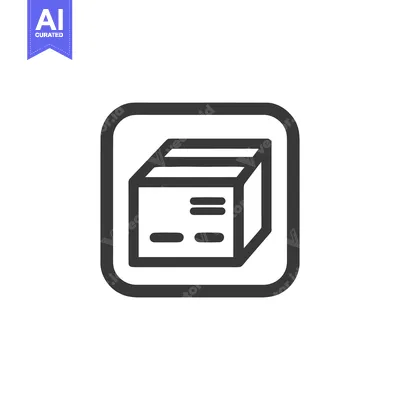 Aset premium populer: Minimalist Box Icon: Rounded Square Frame, Shipping Package Symbol