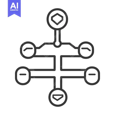 Aset desain premium: A graphic depicting a stylized network or connecting system diagram
