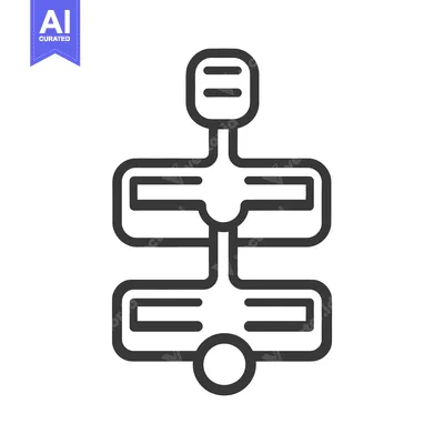 Aset desain premium: Simple abstract design shows connected shapes with lines and circles