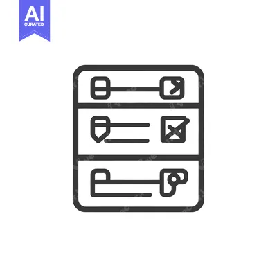Aset premium populer: A minimalist line art image of a checklist on a tablet