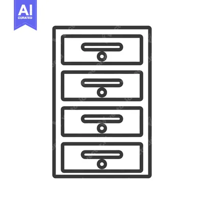 Popular premium asset: A four drawer cabinet graphic illustrated with bold black lines