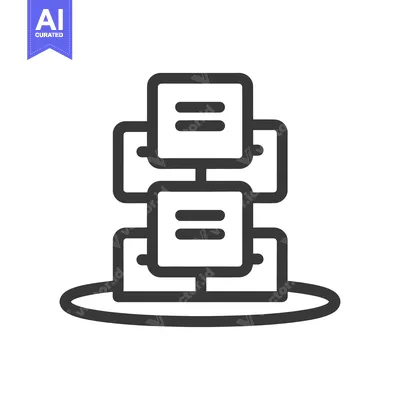 Popular premium asset: Black outline icon depicting data structure and information flow